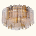 Addis Murano Glass Flushmount 22 inch in Brass with Autumn glass lifestyle view 1