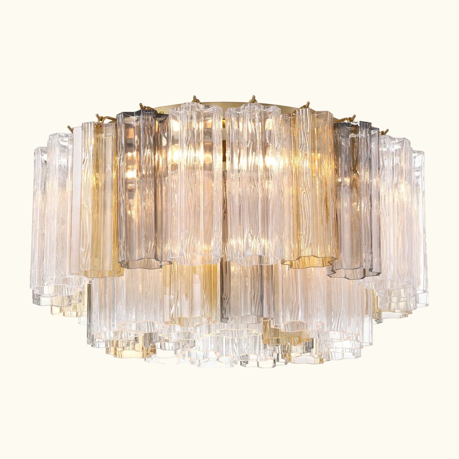 Addis Murano Glass Flushmount 22 inch in Brass with Autumn glass