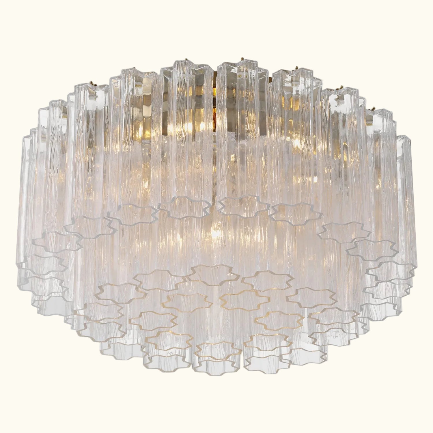 Addis Murano Glass Flushmount 22 inch in Brass with Clear glass lifestyle view 1