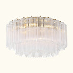 Addis Murano Glass Flushmount 22 inch in Brass with Clear glass