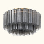 Addis Murano Glass Flushmount 22 inch in Brass with Smoke glass alternate view 1