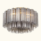 Addis Murano Glass Flushmount 22 inch in Brass with Smoke glass