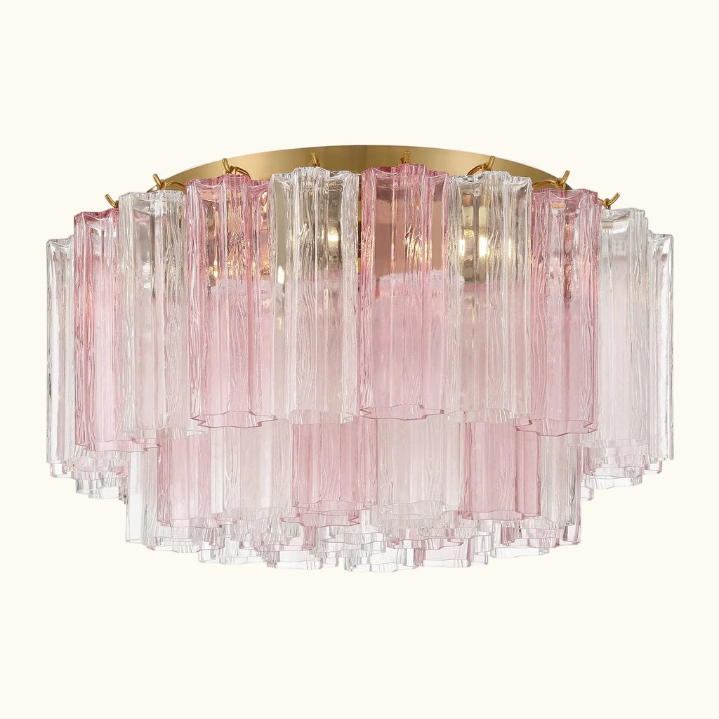 Addis Murano Glass Flushmount 22 inch in Brass with Spring glass