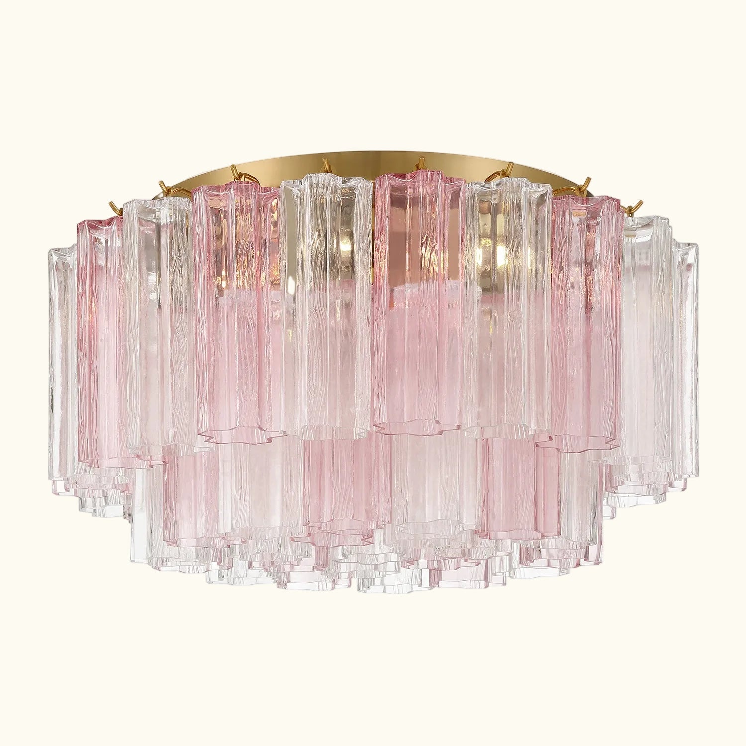Addis Murano Glass Flushmount 22 inch in Brass with Spring glass