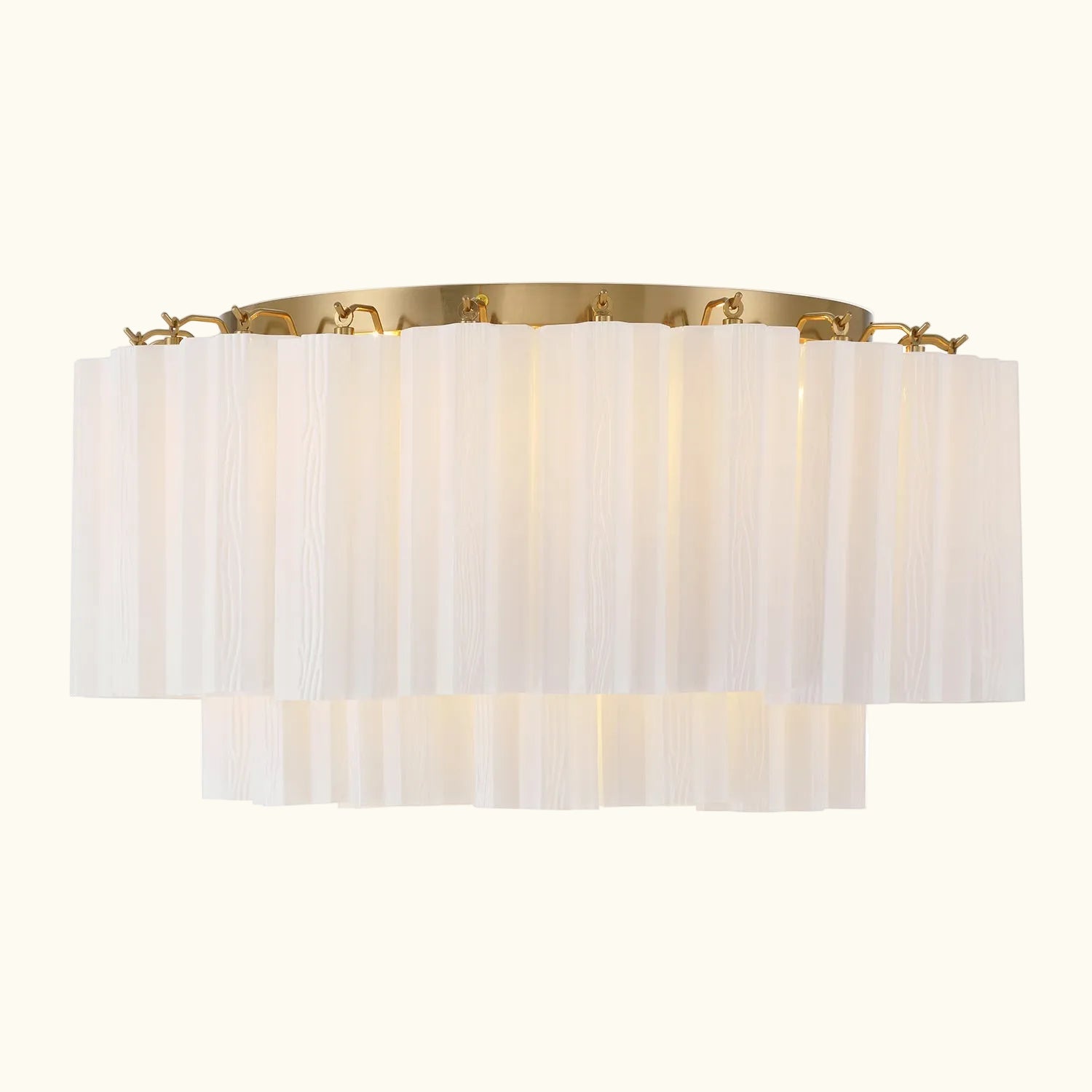 Addis Murano Glass Flushmount 22 inch in Brass with White glass alternate view 2