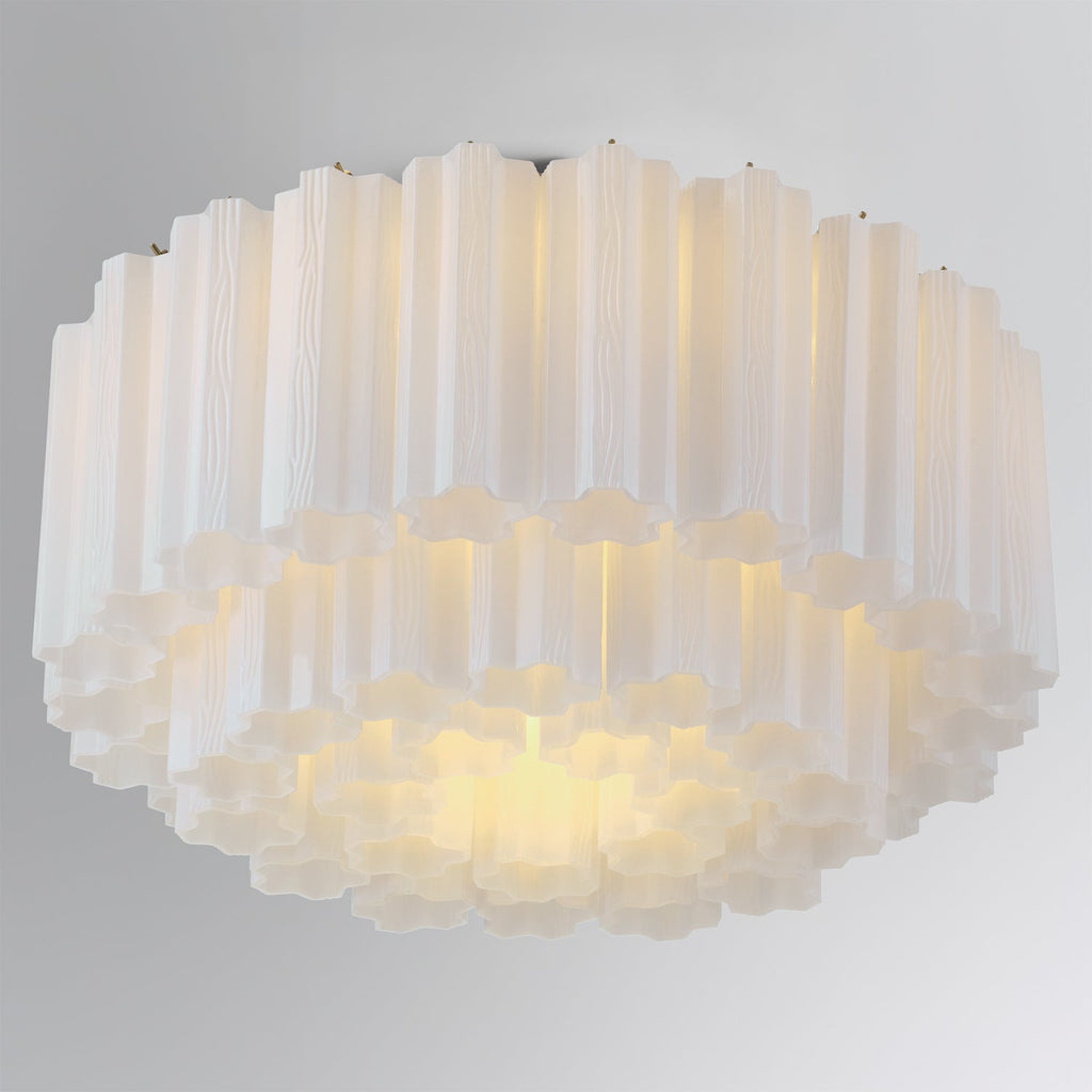 Addis Murano Glass Flushmount 22 inch in Brass with White glass lifestyle view 1