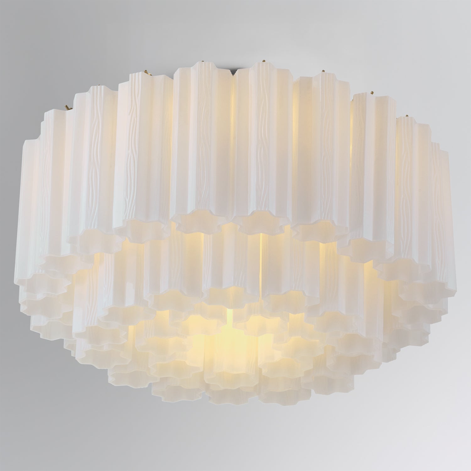 Addis Murano Glass Flushmount 22 inch in Brass with White glass lifestyle view 1