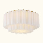 Addis Murano Glass Flushmount 22 inch in Brass with White glass
