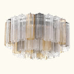 Addis Murano Glass Flushmount 22 inch in Chrome with Autumn glass alternate view 1