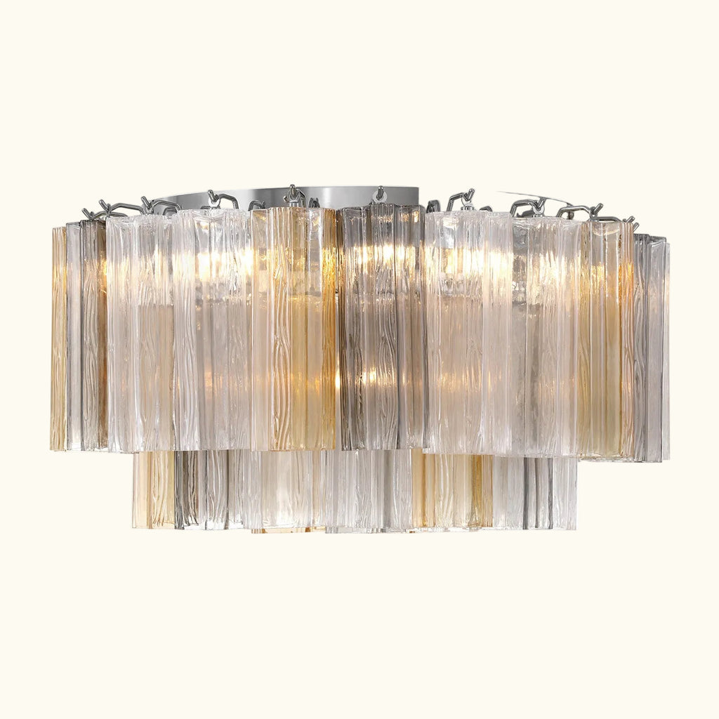 Addis Murano Glass Flushmount 22 inch in Chrome with Autumn glass alternate view 2