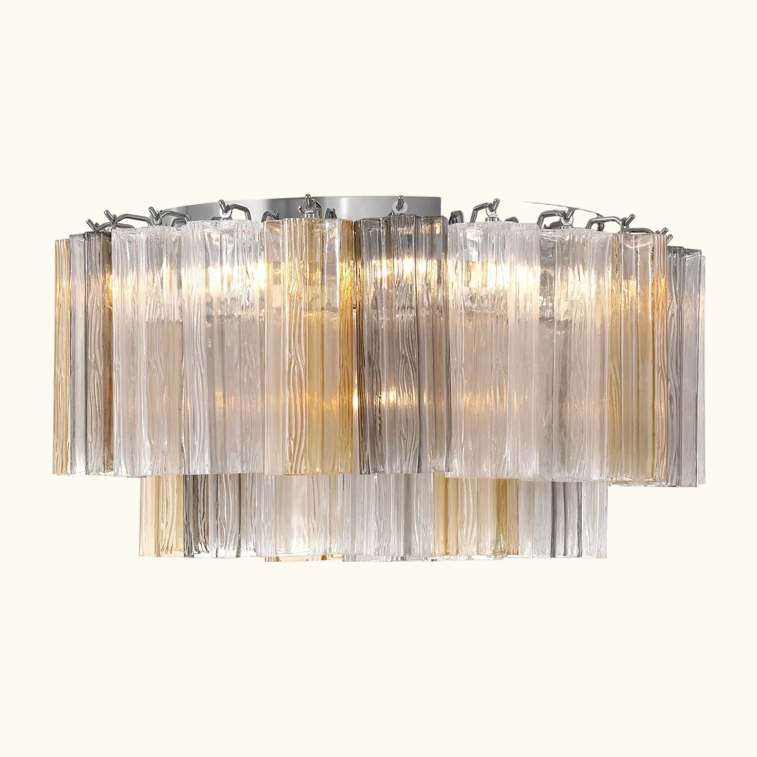 Addis Murano Glass Flushmount 22 inch in Chrome with Autumn glass alternate view 2