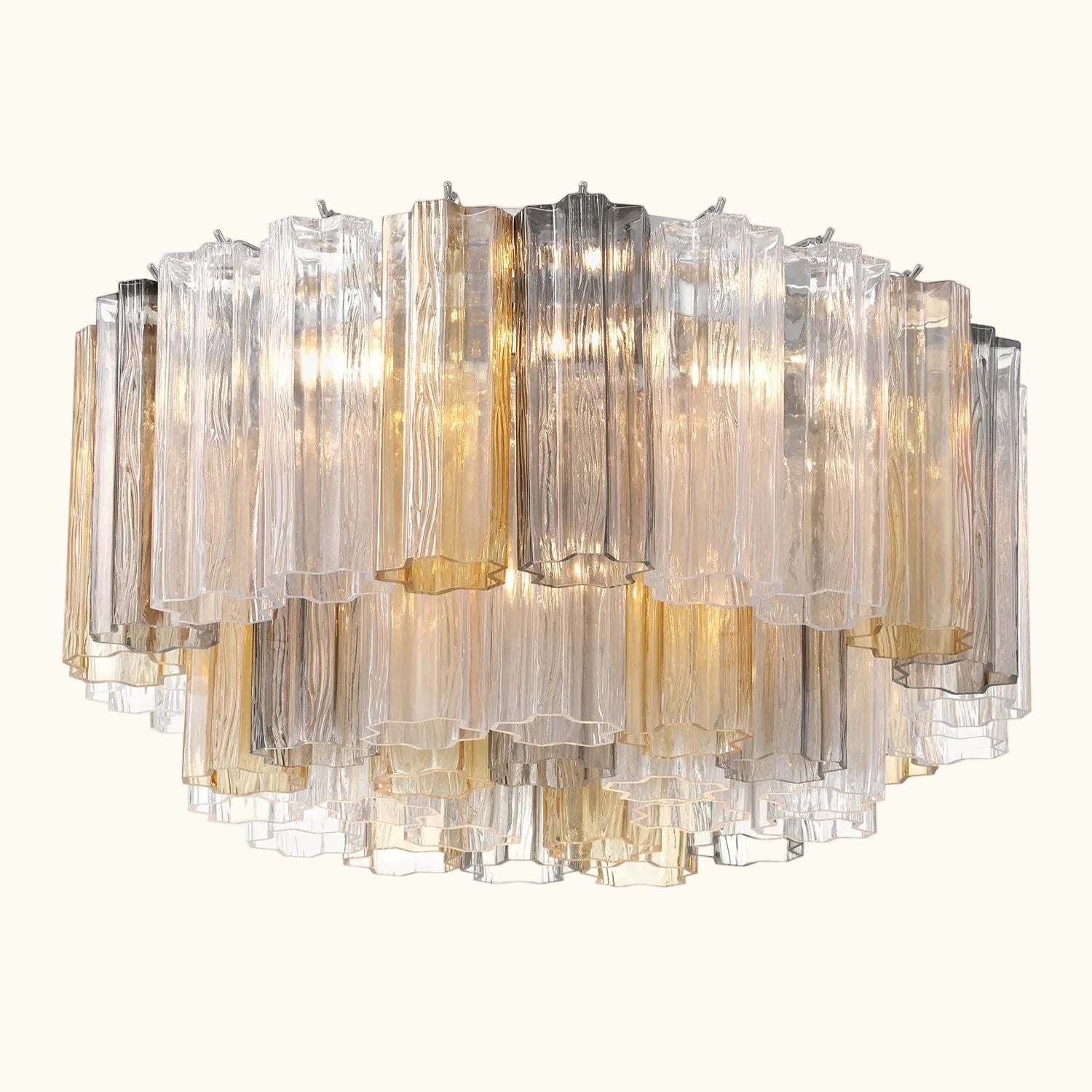 Addis Murano Glass Flushmount 22 inch in Chrome with Autumn glass