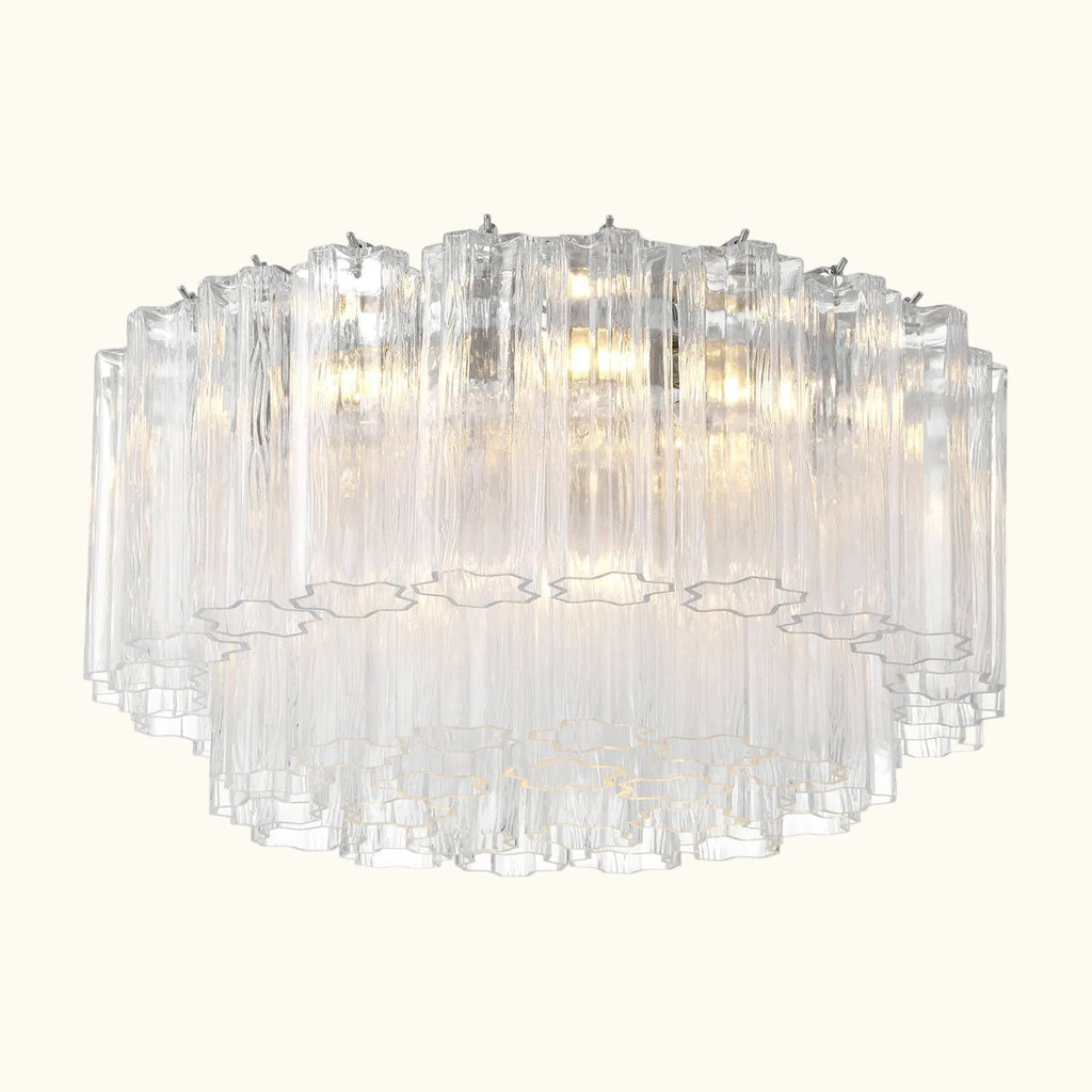 Addis Murano Glass Flushmount 22 inch in Chrome with Clear glass