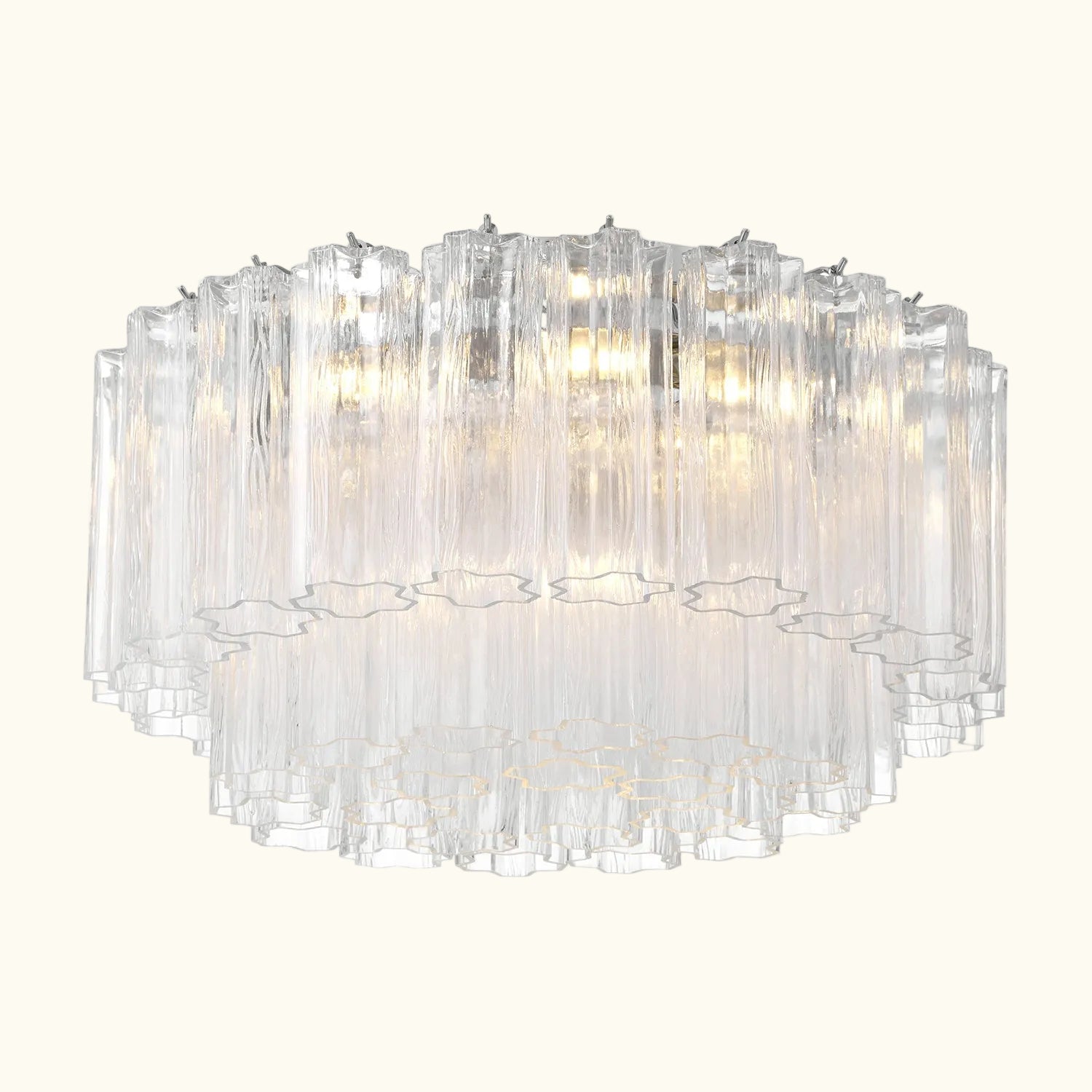Addis Murano Glass Flushmount 22 inch in Chrome with Clear glass