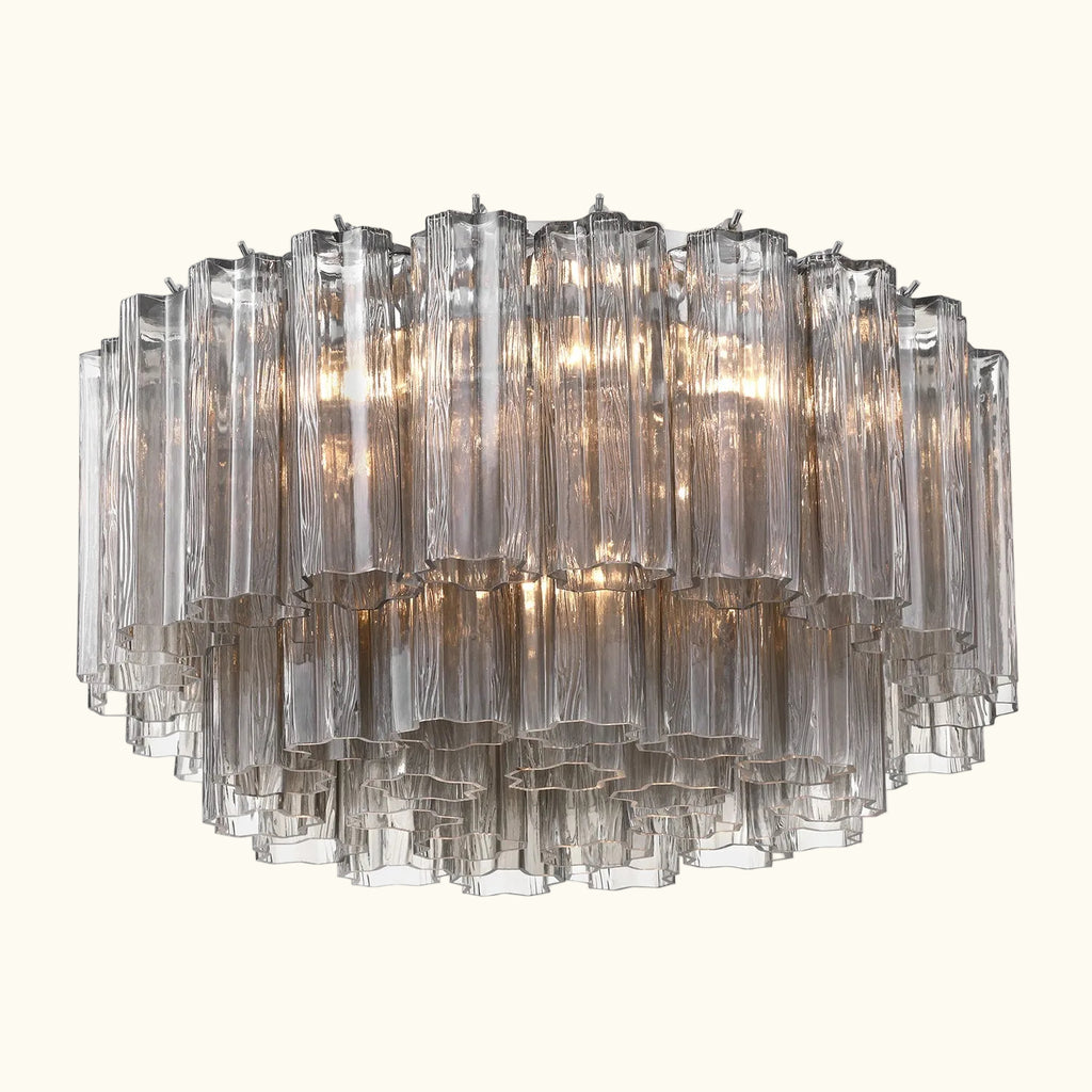 Addis Murano Glass Flushmount 22 inch in Chrome with Smoke glass