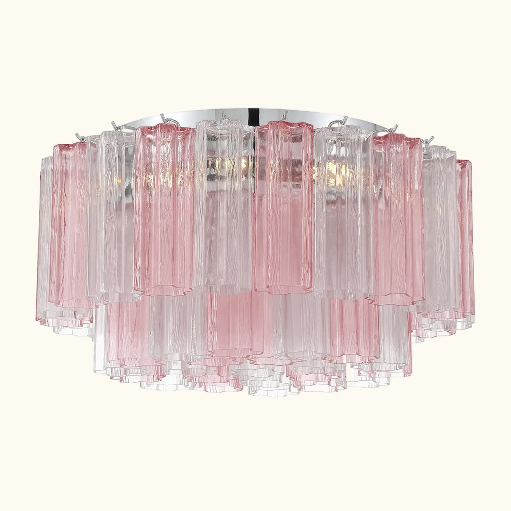 Addis Murano Glass Flushmount 22 inch in Chrome with Spring glass