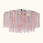 Addis Murano Glass Flushmount 22 inch in Chrome with Spring glass
