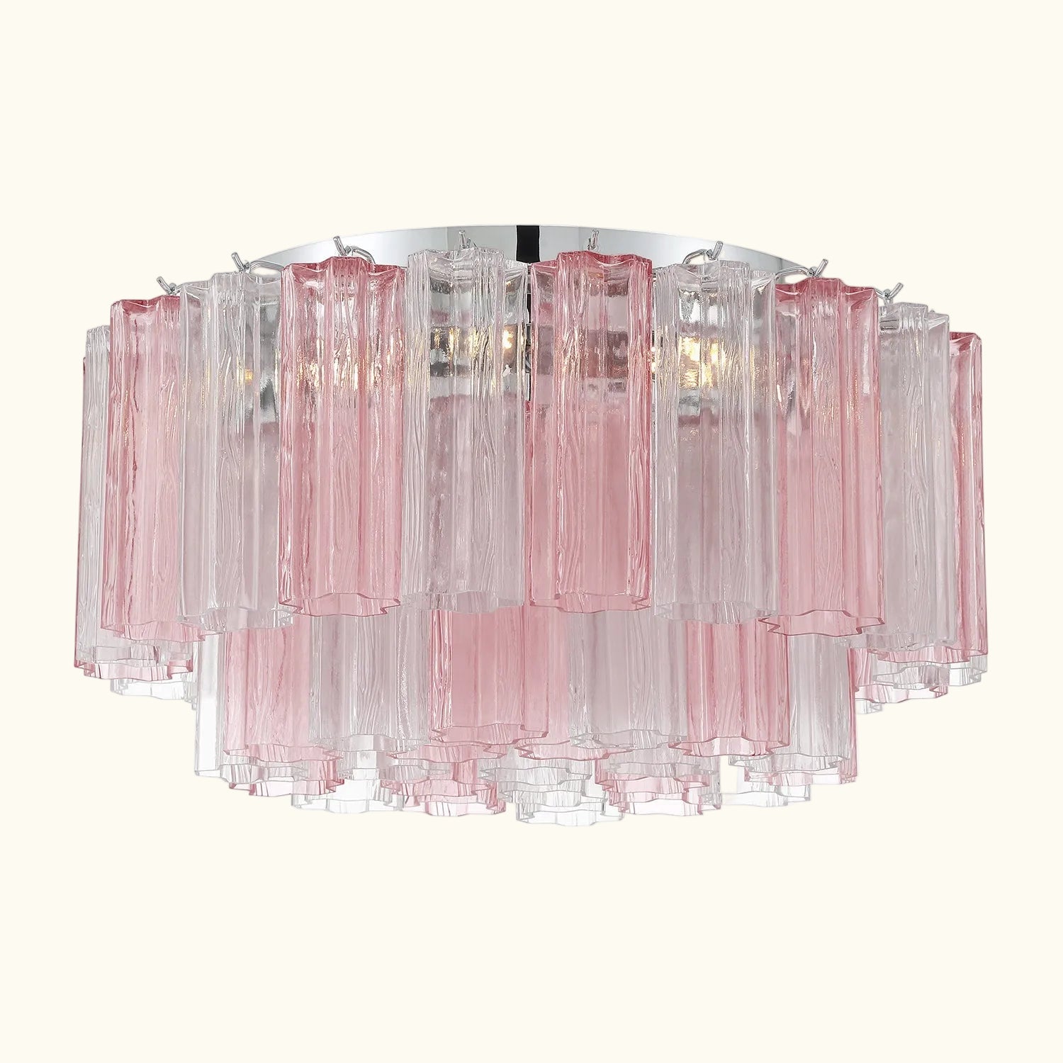 Addis Murano Glass Flushmount 22 inch in Chrome with Spring glass