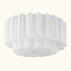 Addis Murano Glass Flushmount 22 inch in Chrome with White glass alternate view 1