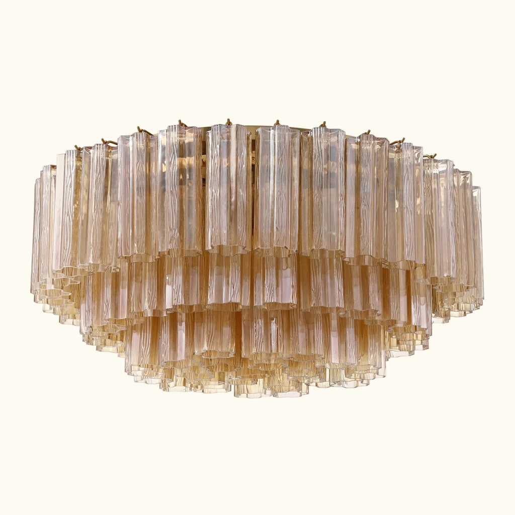 Addis Murano Glass Flushmount 32 inch in Brass with Amber glass alternate view 1