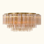 Addis Murano Glass Flushmount 32 inch in Brass with Amber glass alternate view 2