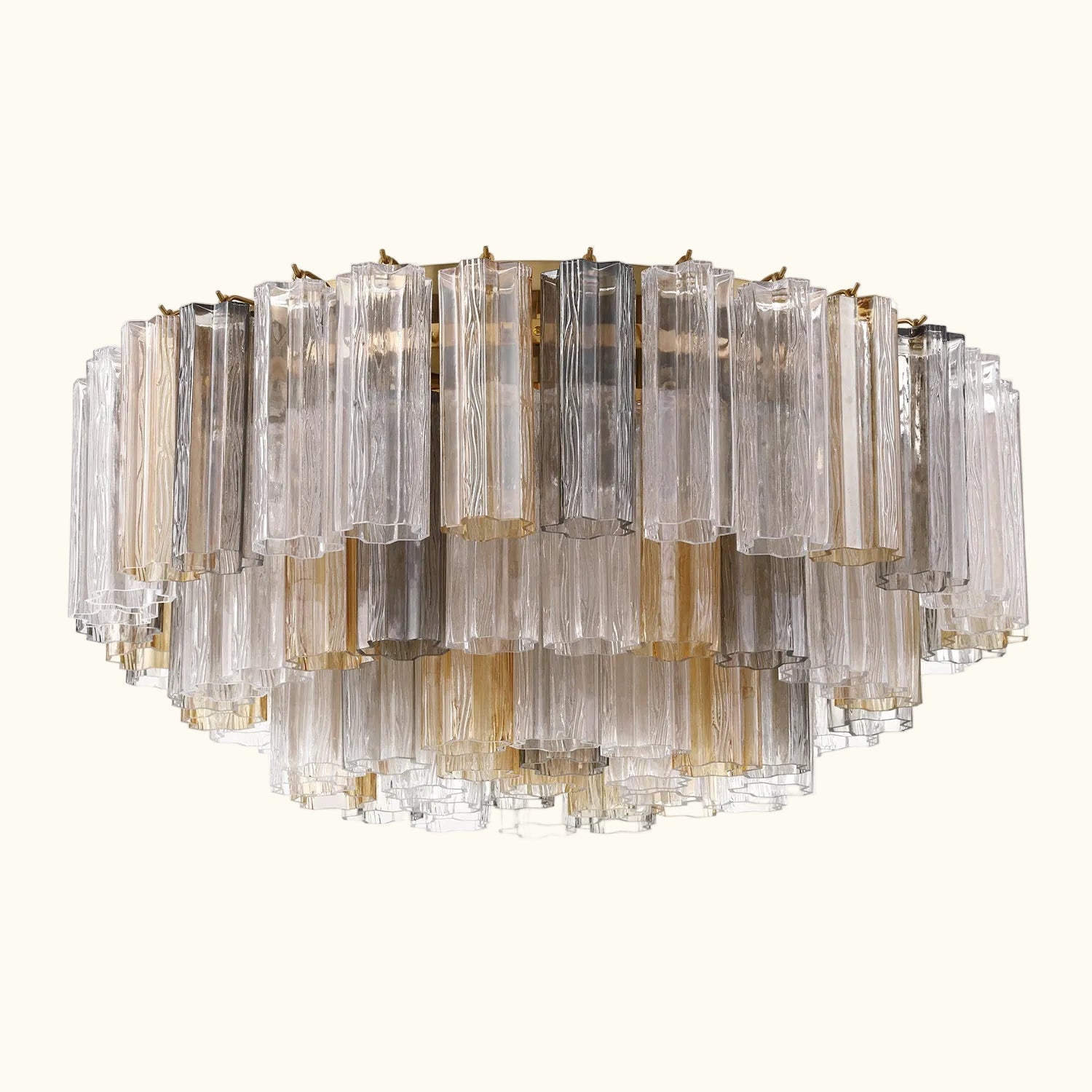 Addis Murano Glass Flushmount 32 inch in Brass with Autumn glass alternate view 1