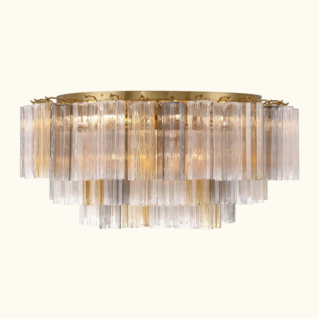 Addis Murano Glass Flushmount 32 inch in Brass with Autumn glass alternate view 2