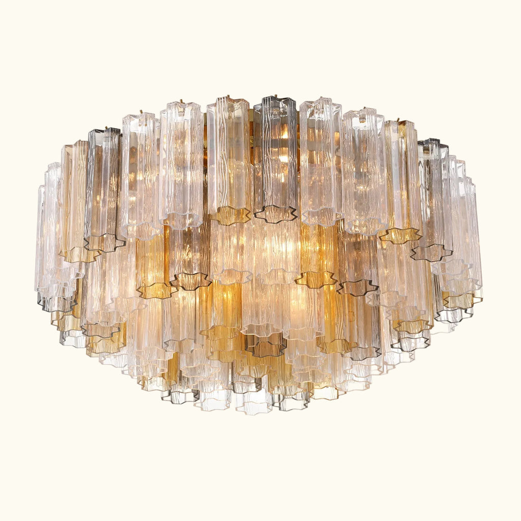 Addis Murano Glass Flushmount 32 inch in Brass with Autumn glass alternate view 3