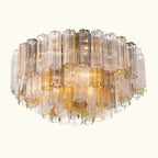 Addis Murano Glass Flushmount 32 inch in Brass with Autumn glass alternate view 3