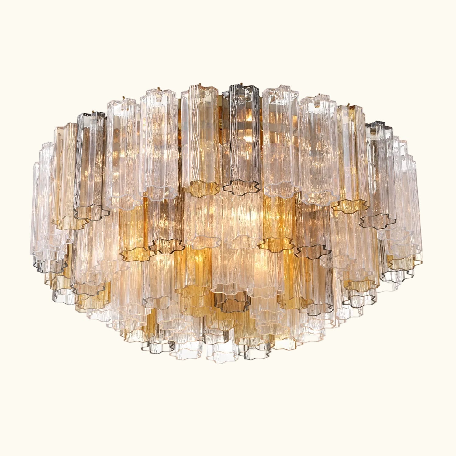 Addis Murano Glass Flushmount 32 inch in Brass with Autumn glass alternate view 3