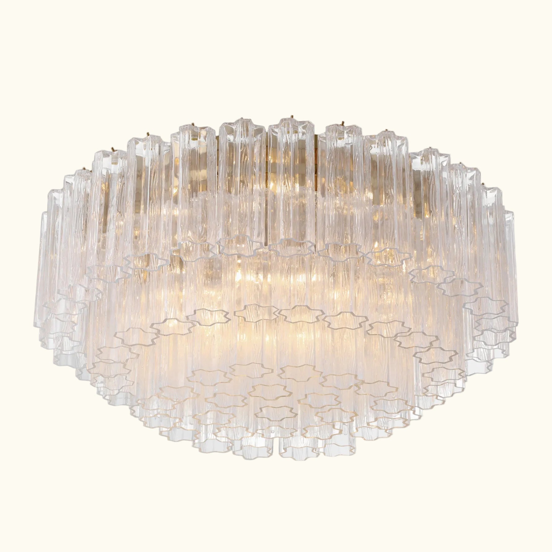 Addis Murano Glass Flushmount 32 inch in Brass with Clear glass lifestyle view 1