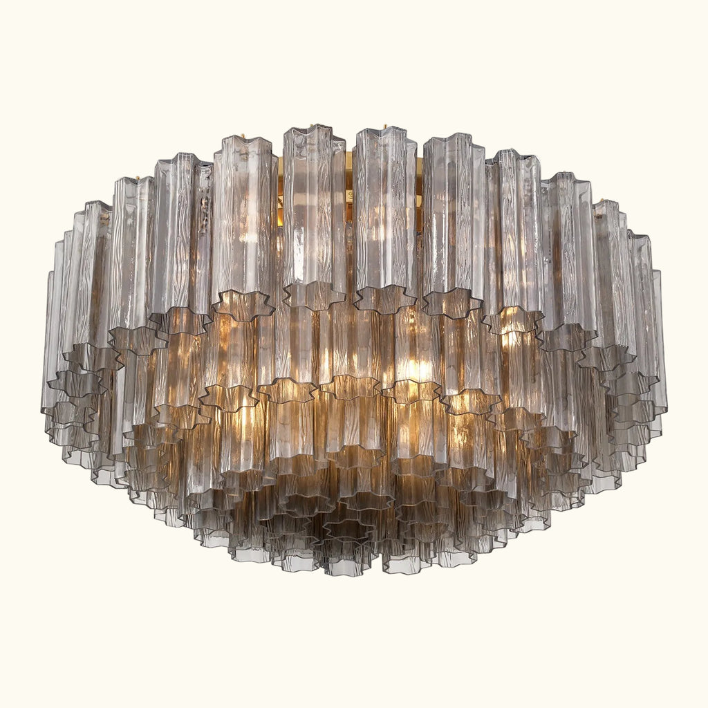 Addis Murano Glass Flushmount 32 inch in Brass with Smoke glass alternate view 3