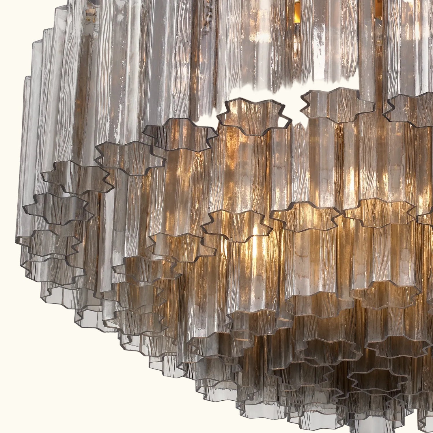 Addis Murano Glass Flushmount 32 inch in Brass with Smoke glass alternate view 5