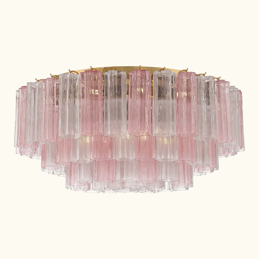 Addis Murano Glass Flushmount 32 inch in Brass with Spring glass