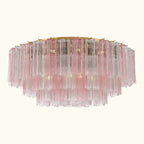 Addis Murano Glass Flushmount 32 inch in Brass with Spring glass