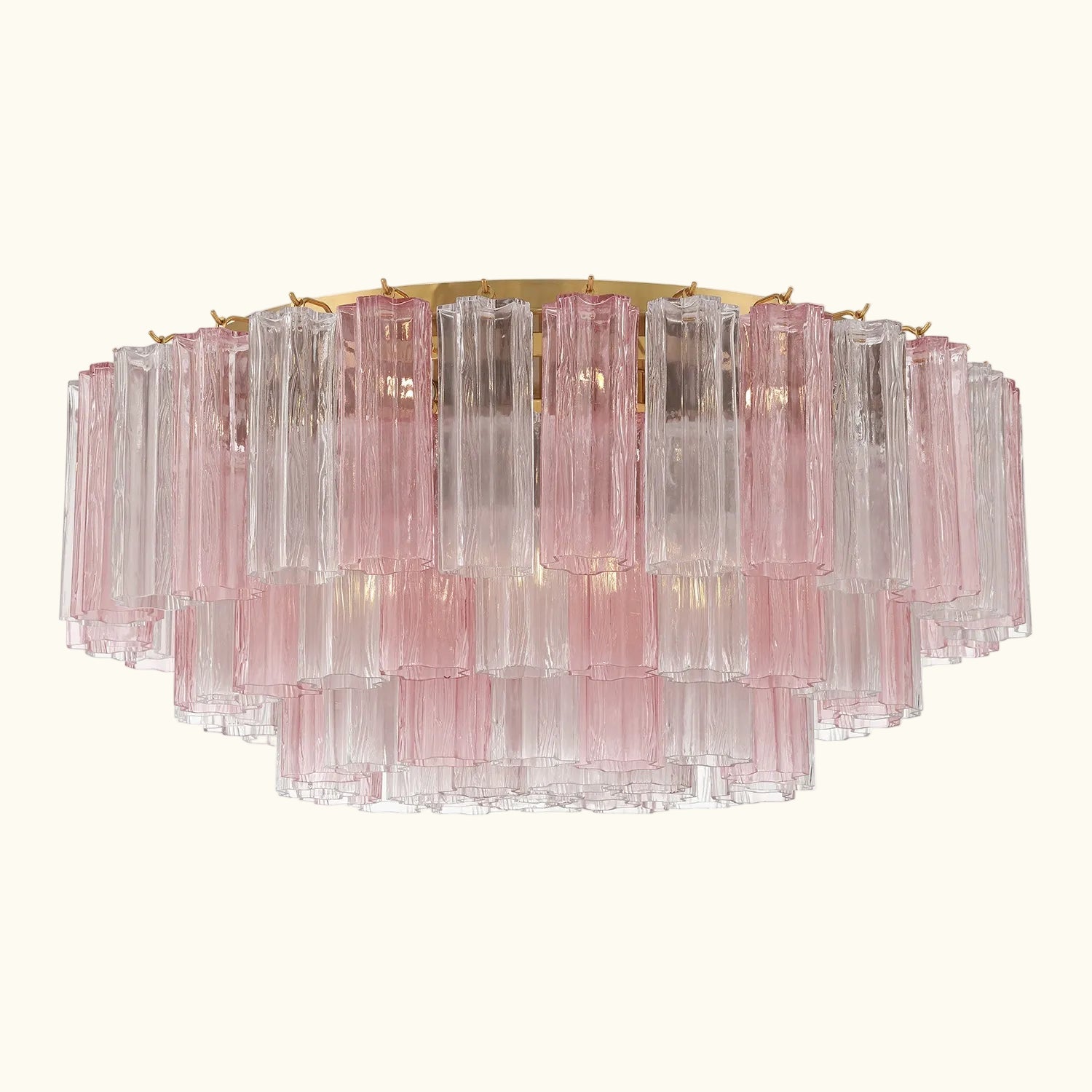 Addis Murano Glass Flushmount 32 inch in Brass with Spring glass