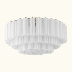 Addis Murano Glass Flushmount 32 inch in Brass with White glass alternate view 1
