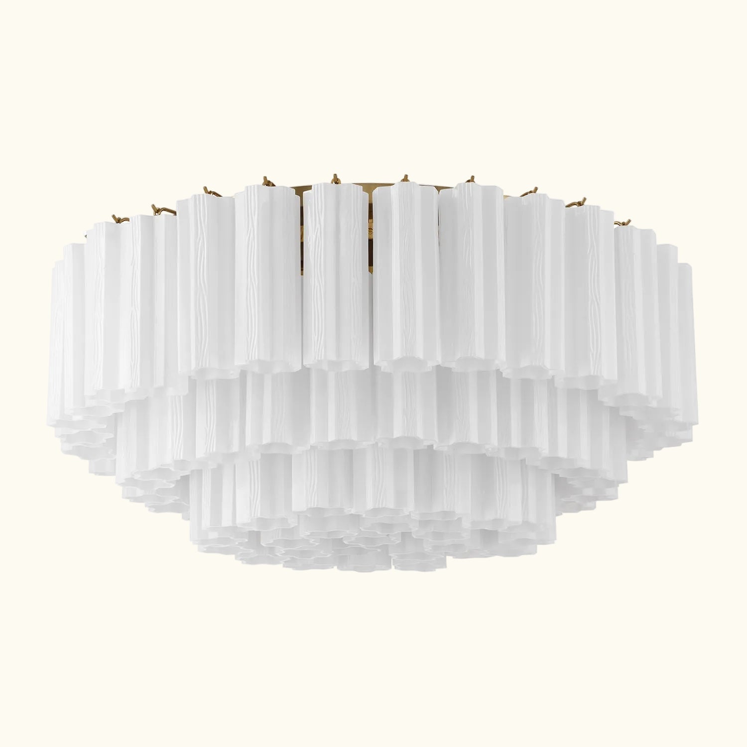 Addis Murano Glass Flushmount 32 inch in Brass with White glass alternate view 1