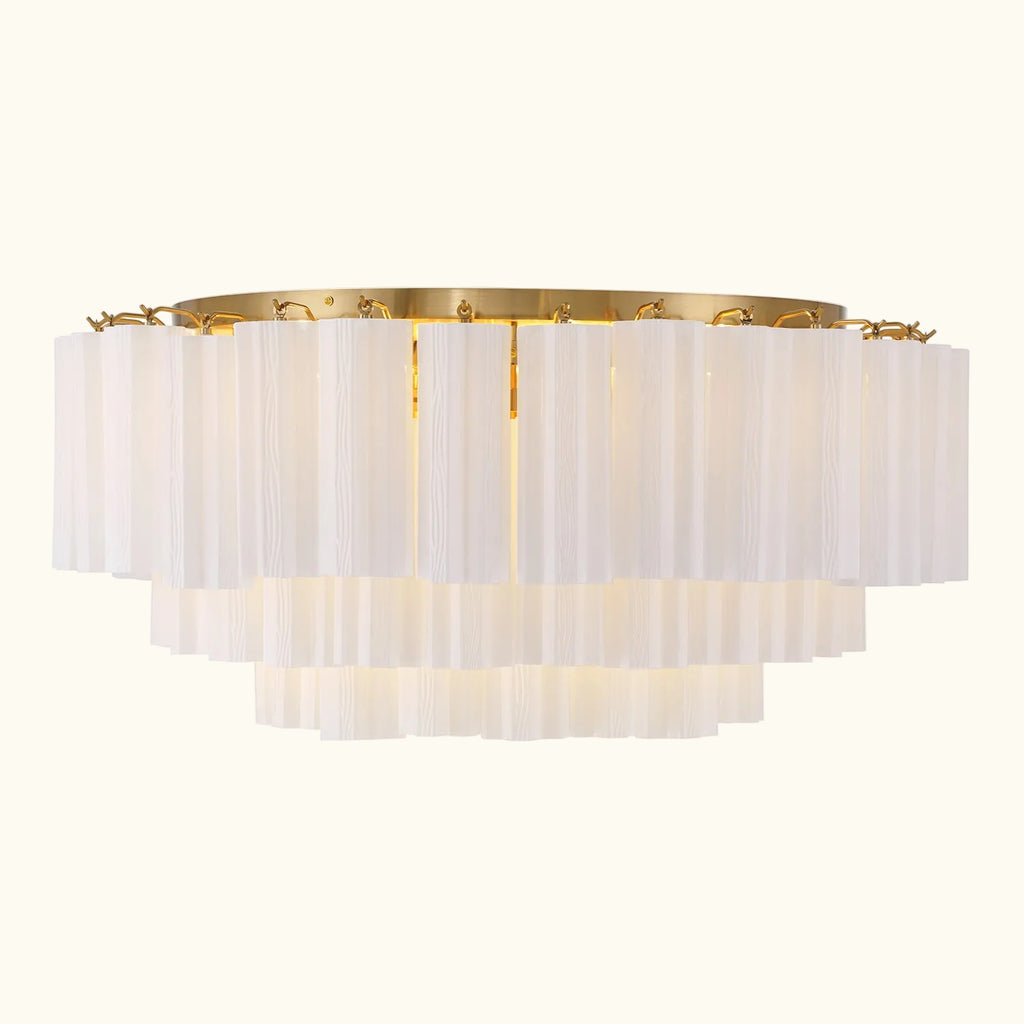 Addis Murano Glass Flushmount 32 inch in Brass with White glass alternate view 2