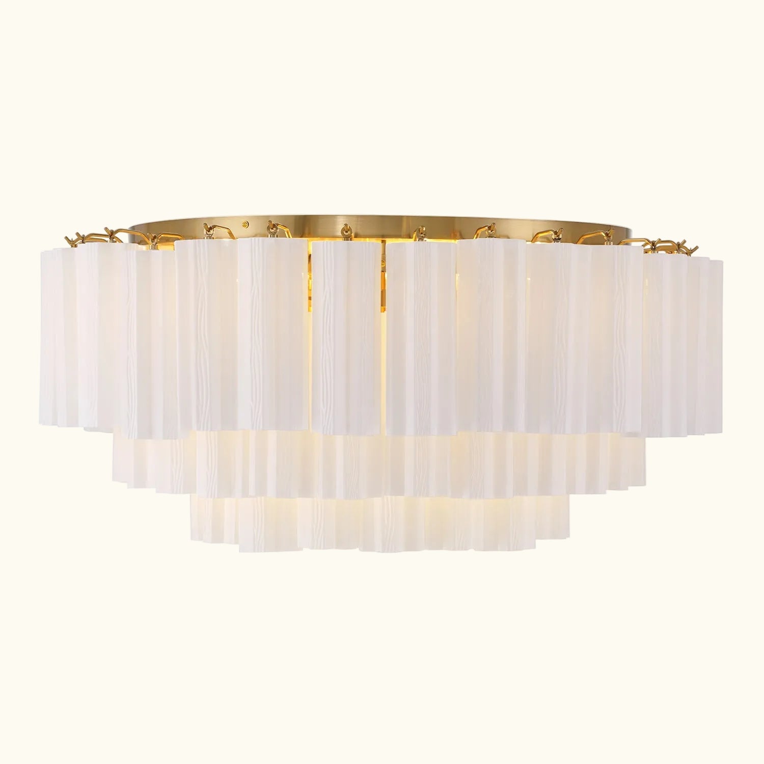 Addis Murano Glass Flushmount 32 inch in Brass with White glass alternate view 2