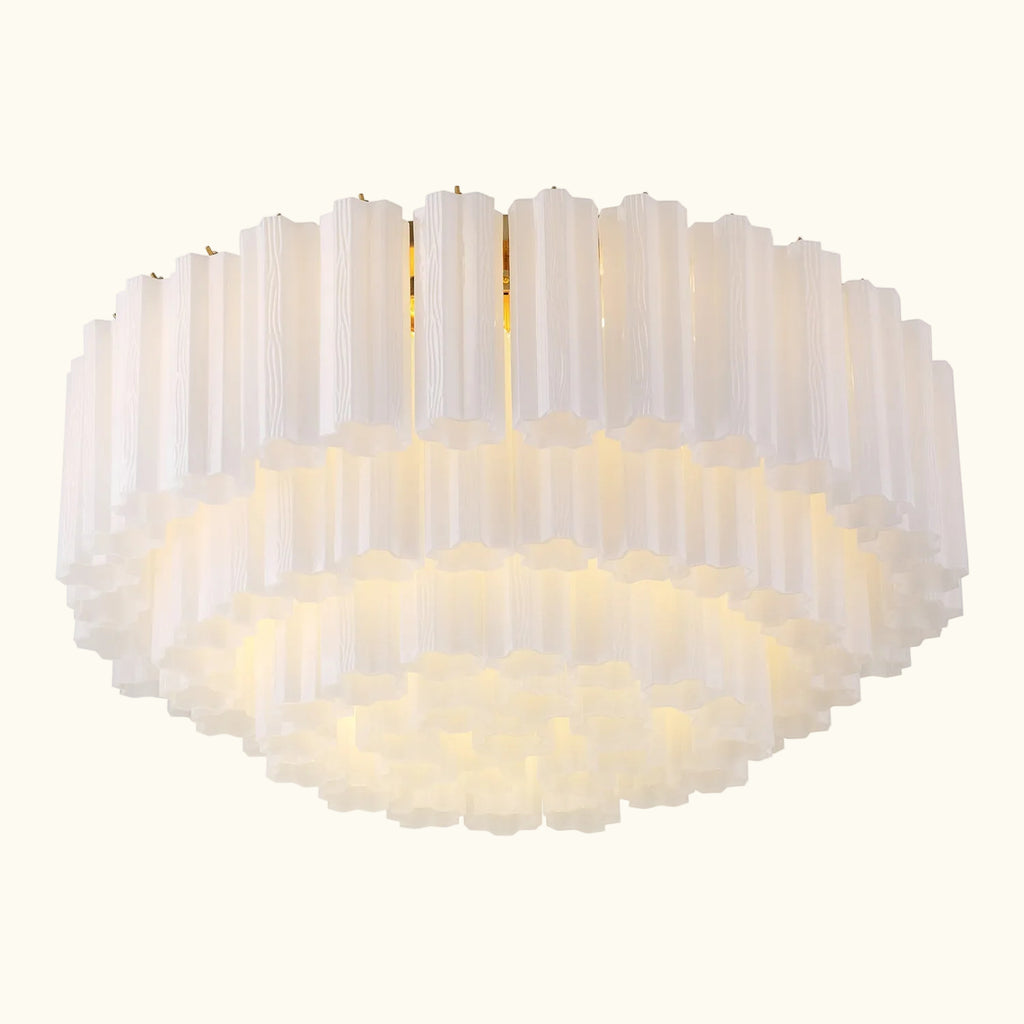 Addis Murano Glass Flushmount 32 inch in Brass with White glass alternate view 3