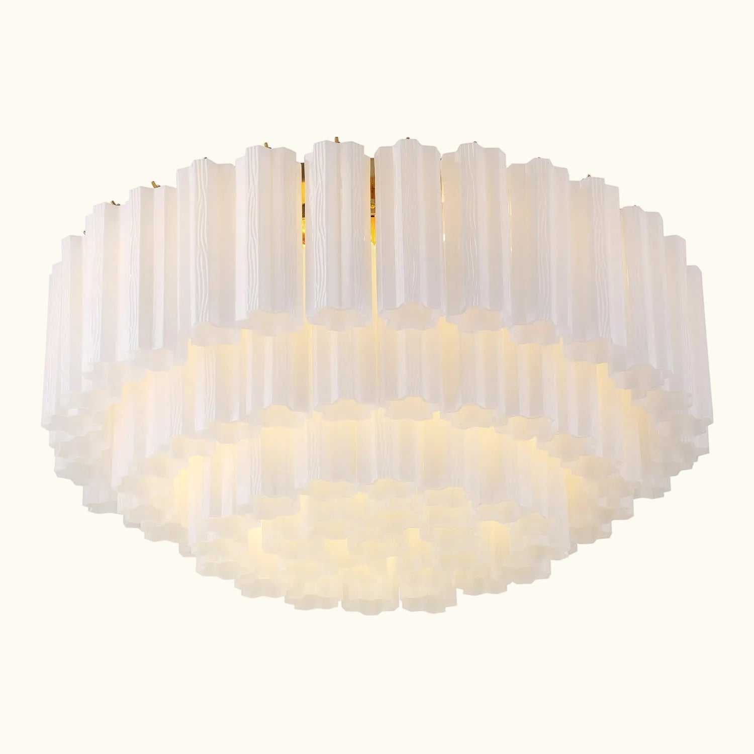 Addis Murano Glass Flushmount 32 inch in Brass with White glass alternate view 3