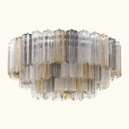 Addis Murano Glass Flushmount 32 inch in Chrome with Autumn glass alternate view 1