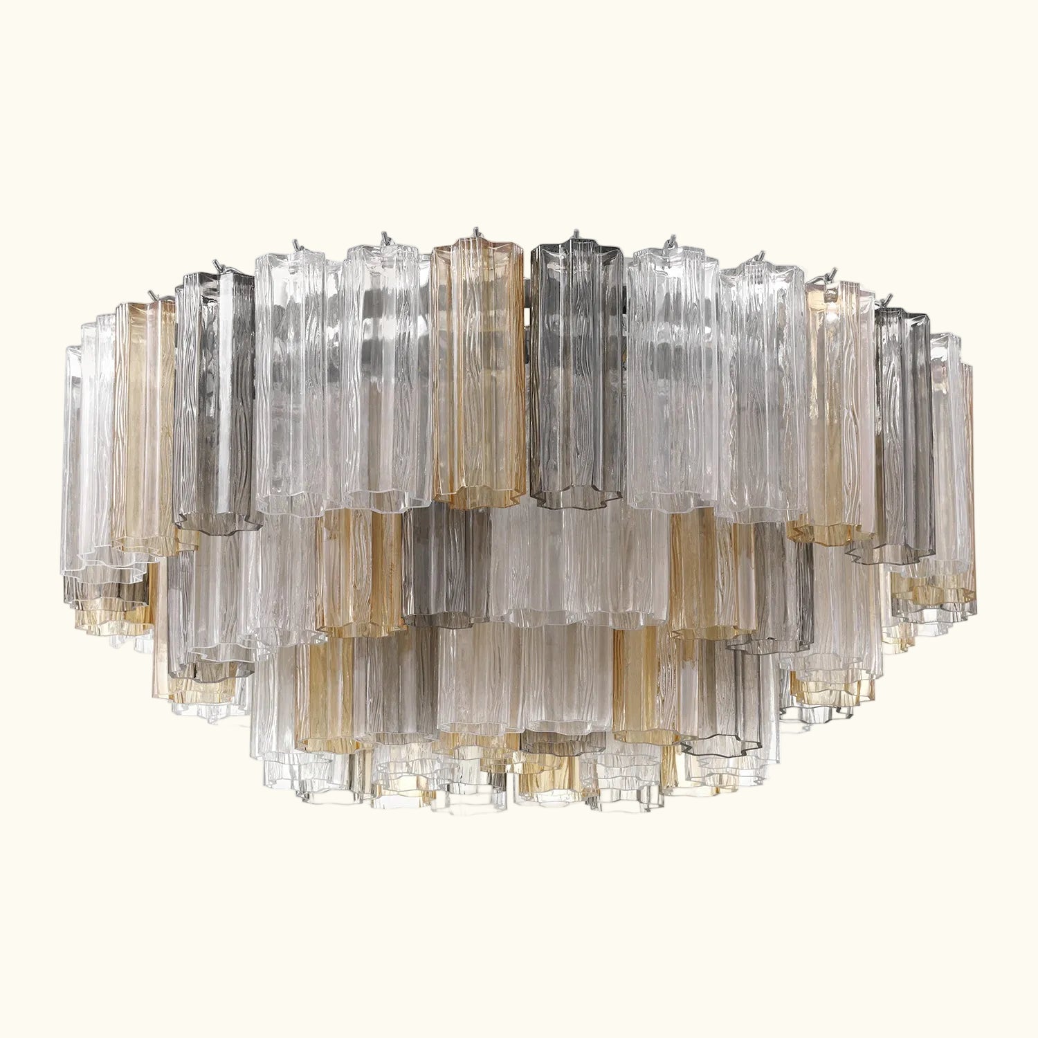 Addis Murano Glass Flushmount 32 inch in Chrome with Autumn glass alternate view 1