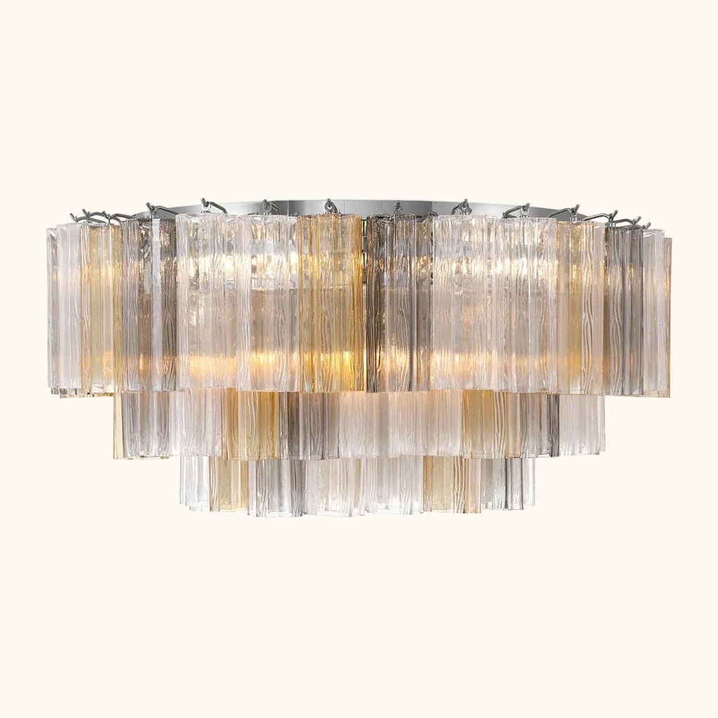Addis Murano Glass Flushmount 32 inch in Chrome with Autumn glass alternate view 2