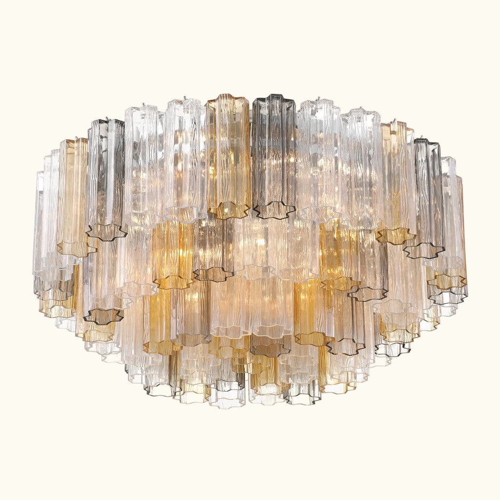 Addis Murano Glass Flushmount 32 inch in Chrome with Autumn glass alternate view 3
