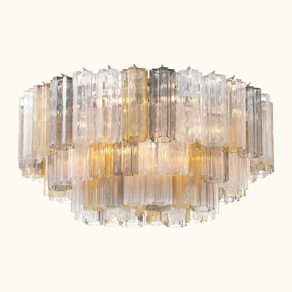 Addis Murano Glass Flushmount 32 inch in Chrome with Autumn glass