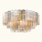 Addis Murano Glass Flushmount 32 inch in Chrome with Autumn glass