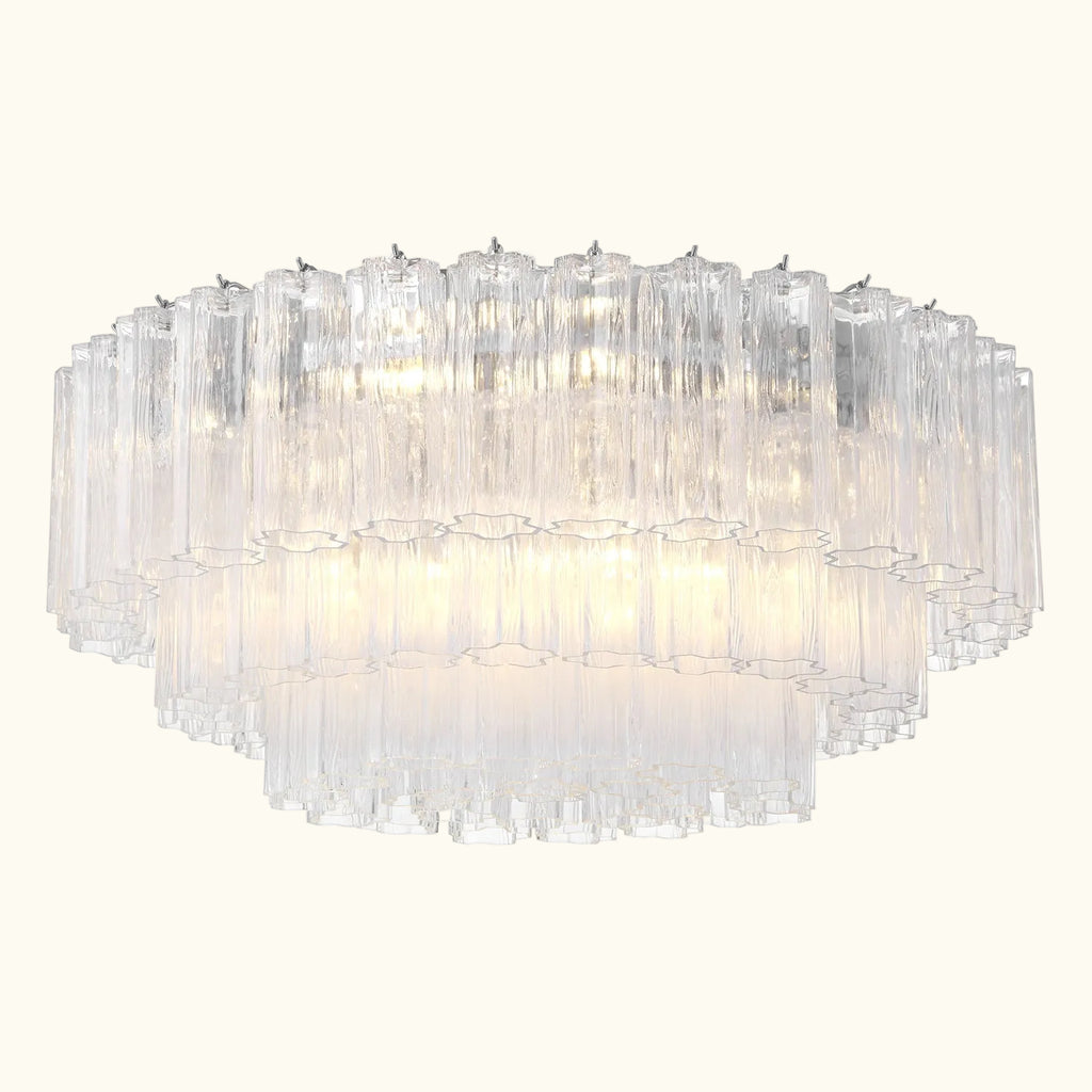 Addis Murano Glass Flushmount 32 inch in Chrome with Clear glass
