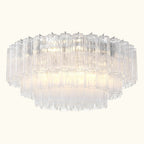 Addis Murano Glass Flushmount 32 inch in Chrome with Clear glass
